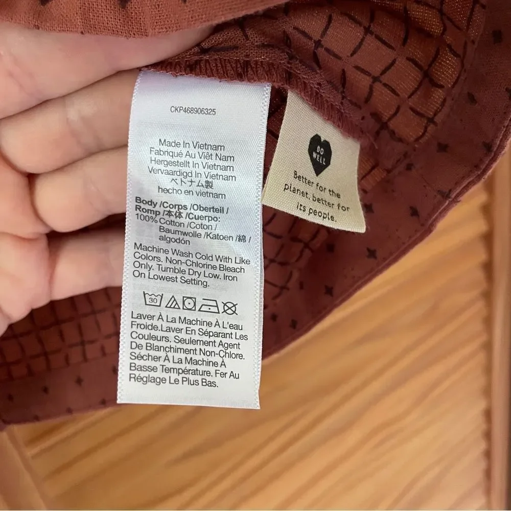 Madewell Jacquard Puff-Sleeve Top in Micro Cross
